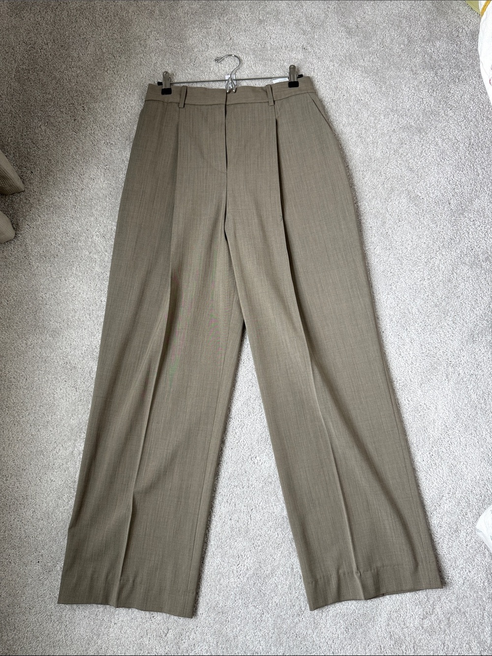 Woman’s Classic Pleated Dress Pants — Taupe